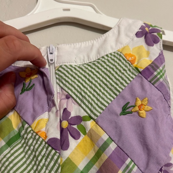 Girls Gymboree Embroidered Flower Patchwork Dress - Picture 3 of 5